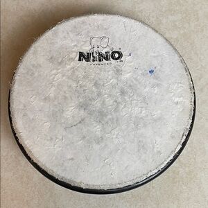Nino Percussion Practice Hand Drum– White Surface, Black Rim